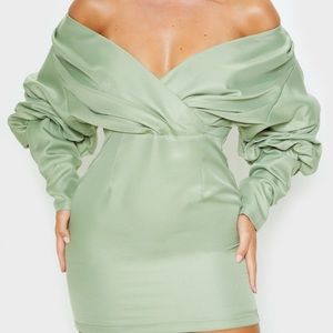Bardot green wrap dress